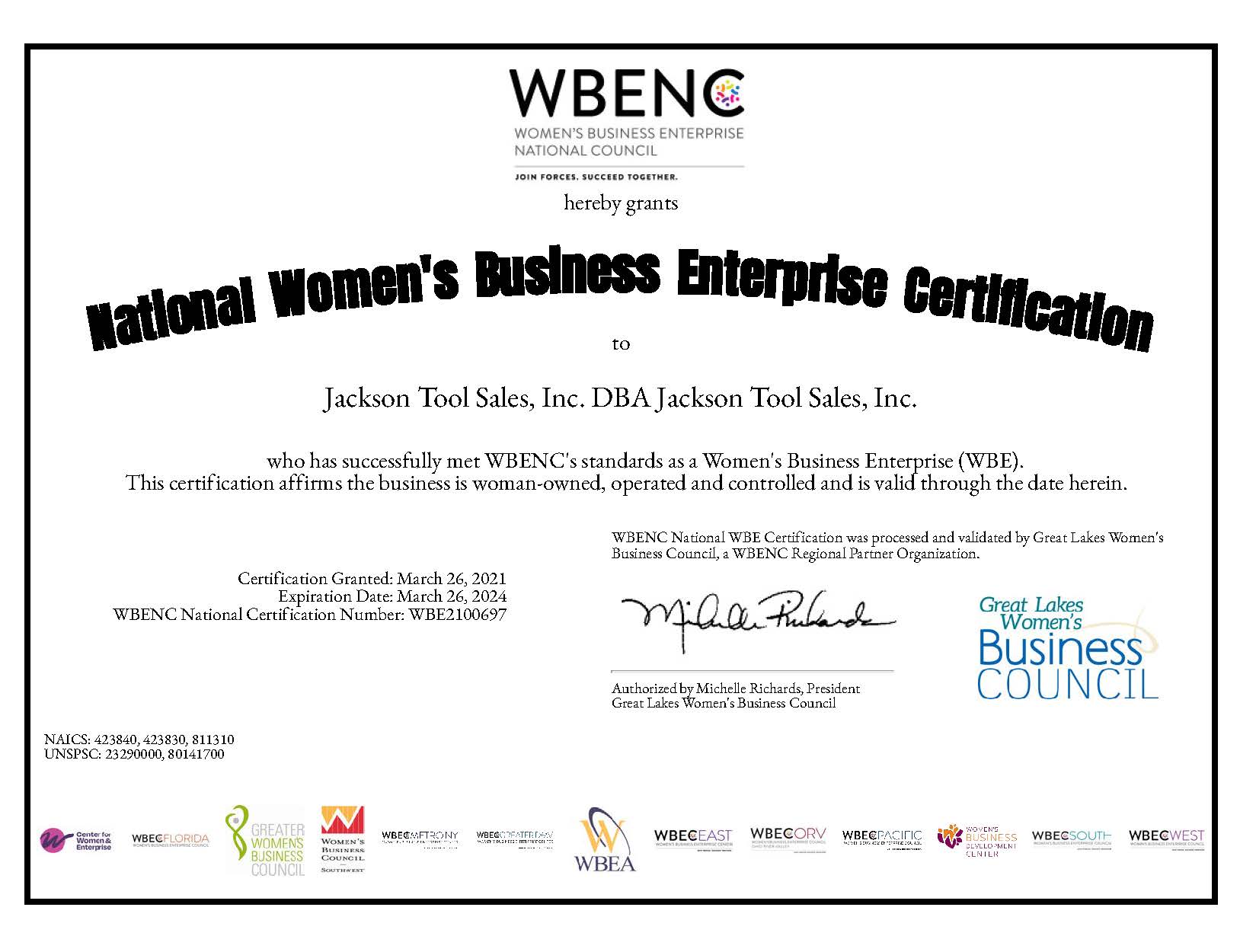 2023 WEBNC Certification
